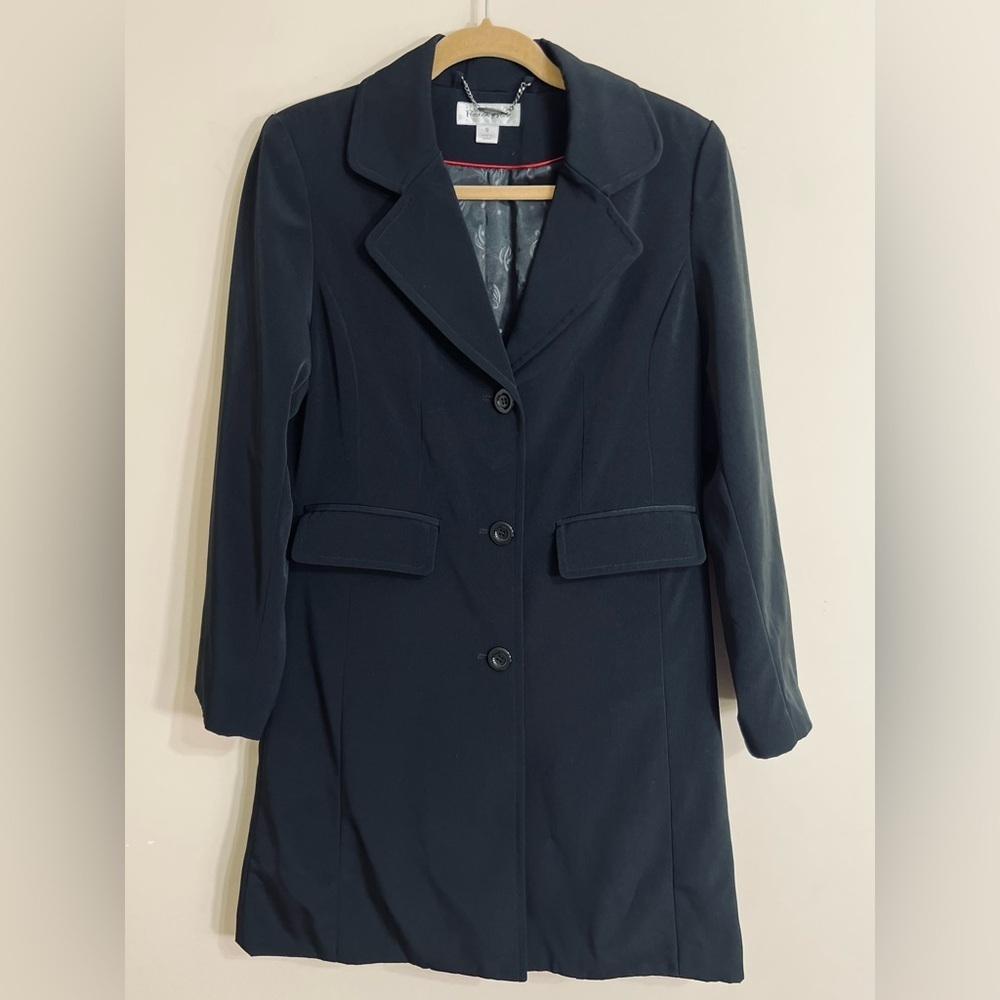 PRESTON & YORKJ Dress Coat Jacket Black 3 Button‎ Small Career Office Fall Layer